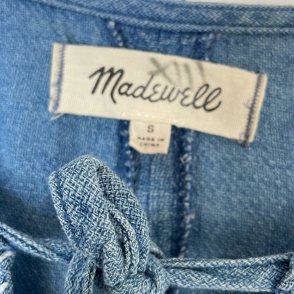 Madewell Indigo Peasant Dress Small - Picture 4 of 13
